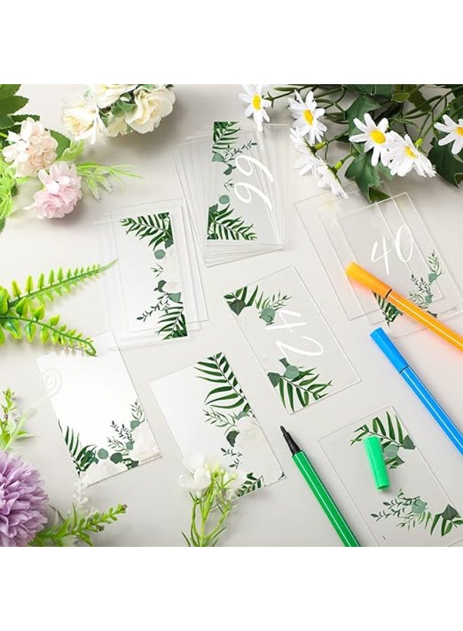 EMAAZZ LLC 120 Pcs Clear Acrylic Wedding Place Cards Rectangular Blank Name Plates Table Number Cards for Seating Chart Wedding Reception Banquet Party DIY Table Setting - Image 4